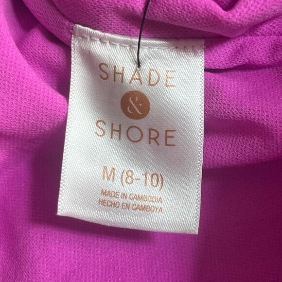 Shade & Shore High Leg Cheeky One-Piece Swimsuit Pink Size Medium - Picture 8 of 11